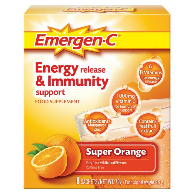 Emergen C Energy Release Immunity Support Food Supplement Super Orange Sachets X8 79g Sainsbury S