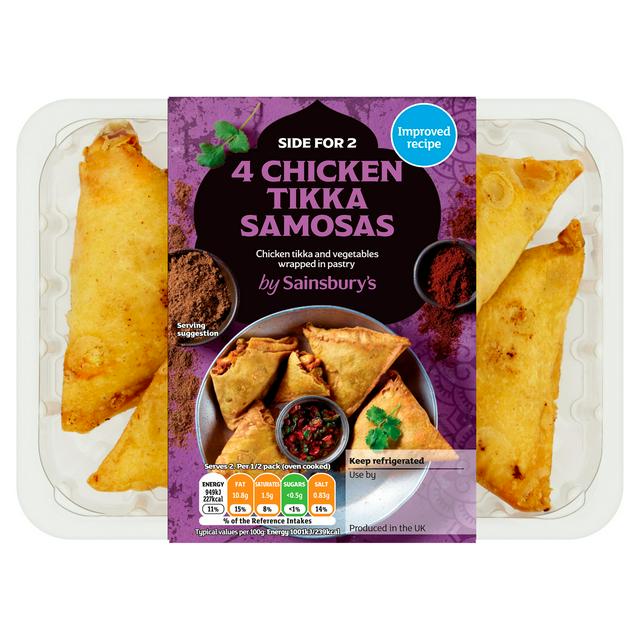 Sainsburys Chicken Tikka Samosas x4 200g