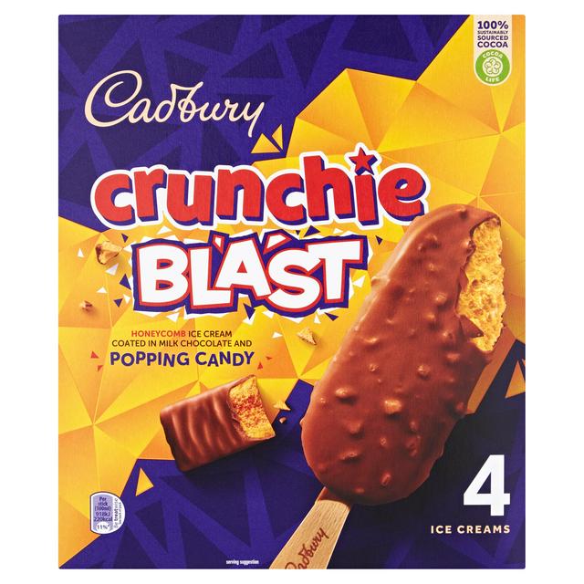 Cadbury Crunchie Blast with Popping Candy Fun-Filled Ice Creams 4x ...