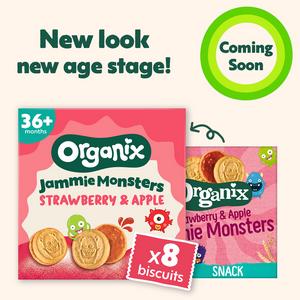 Organix Jammie Monsters Biscuits Toddler Snacks Multipack 18 months+ 8x8g - gallery image 2