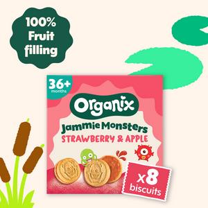 Organix Jammie Monsters Biscuits Toddler Snacks Multipack 18 months+ 8x8g - gallery image 3