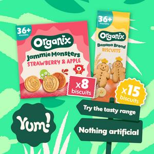 Organix Jammie Monsters Biscuits Toddler Snacks Multipack 18 months+ 8x8g - gallery image 5