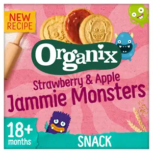 Organix Jammie Monsters Biscuits Toddler Snacks Multipack 18 months+ 8x8g