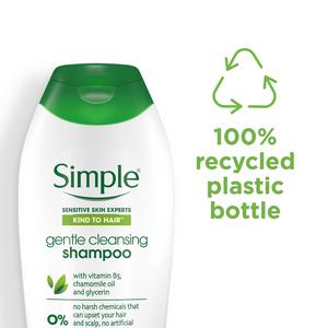 Simple Kind to Hair Gentle Cleansing Shampoo with Vitamin B5 Chamomile Oil & Glycerin Bottle 400ml - gallery image 3