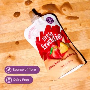 Little Freddie Organic Peaches & Raspberries Baby Food Pouch 6+ Months 100g - gallery image 5