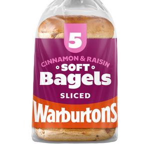Warburtons Sliced Cinnamon & Raisin Bagels x5 - gallery image 2
