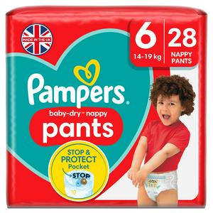 SAINSBURYS > Baby Toddler > Pampers Baby-Dry Nappy Pants Size 6 15kg+ Essential Pack x28