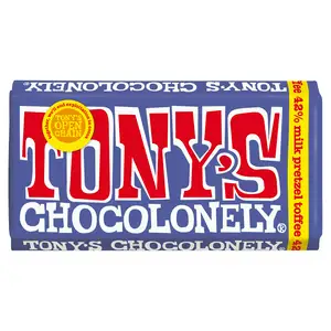 Tony's Chocolonely Dark Milk Chocolate Pretzel Toffee 42% 180g