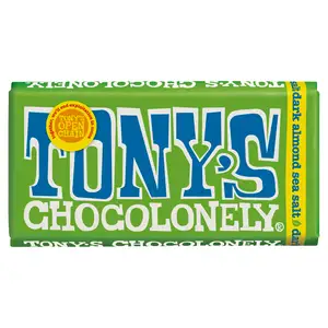 Tony's Chocolonely Dark Chocolate Almond Sea Salt 51% 180g