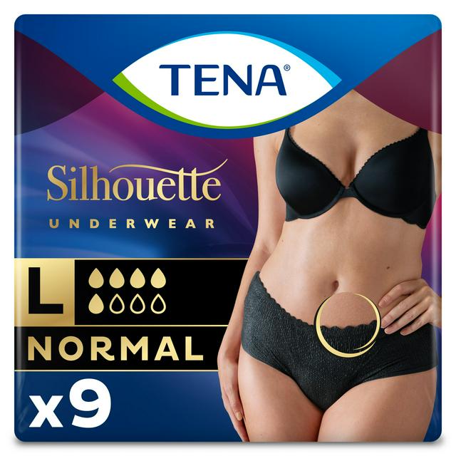 TENA Silhouette Normal Noir Incontinence Pants Large 9 Pack