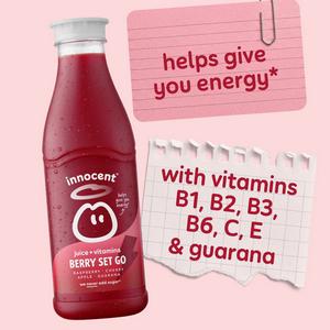 innocent Plus Berry Set Go Raspberry & Cherry Juice with Vitamins 330ml - gallery image 2