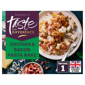 Sainsbury's Chicken & Bacon Pasta Bake Ready Meal For 1, Taste the Difference 375g