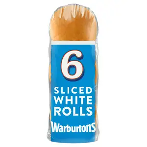 Warburtons Soft Sliced White Rolls x6