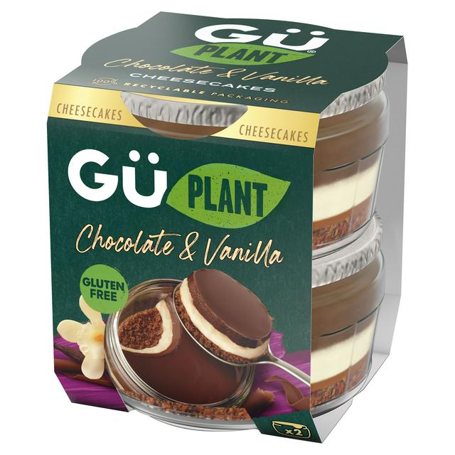 Gü Free From Chocolate &amp; Vanilla Cheesecake Vegan &amp; Gluten Free Desserts  2x82g | Sainsbury&#39;s
