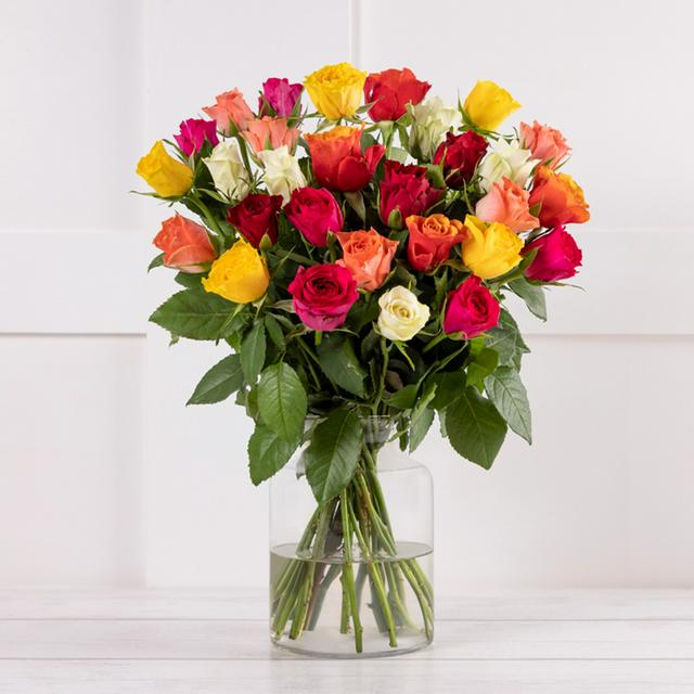 Sainsbury's Rainbow Roses Bouquet (Colours May Vary) | Sainsbury's