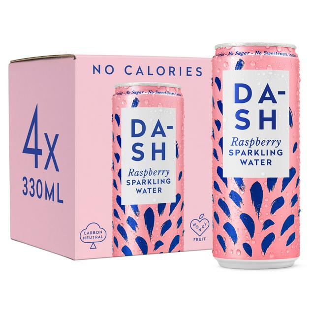 Dash British Sparkling Spring Water Infused with Raspberry 4 x