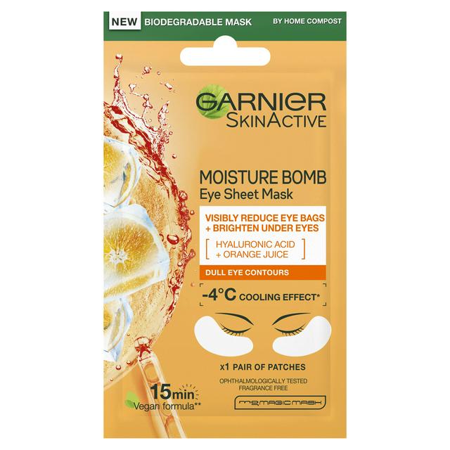 Garnier Hyaluronic Acid and Orange Juice Hydrating Brightening Eye Sheet Mask 6g