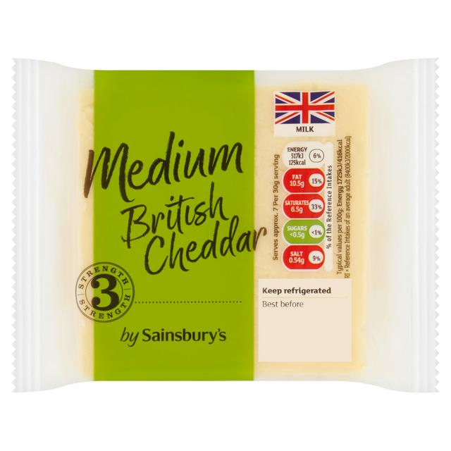 Sainsburys Sainsbury's Medium British Cheddar 220g