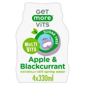 Get More Vits Multi Vits Apple & Blackcurrant Naturally Flavoured Still Spring Water 4 x 330ml