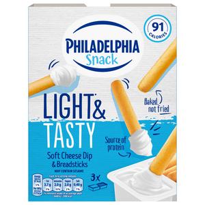 Philadelphia 3 x 42g Soft Cheese Dip Multipack Snack Breadsticks - gallery image 4