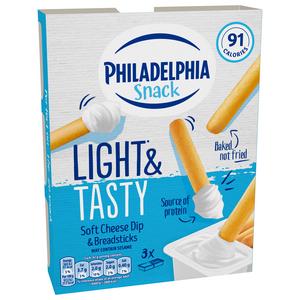Philadelphia 3 x 42g Soft Cheese Dip Multipack Snack Breadsticks - gallery image 6