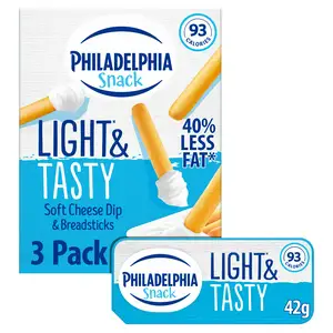 Philadelphia Light Low Fat Soft Cream Cheese Snacks Pack x3 126g