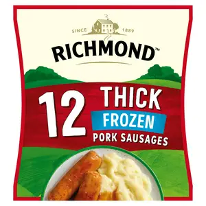 Richmond Thick Frozen Pork Sausages x12 516g