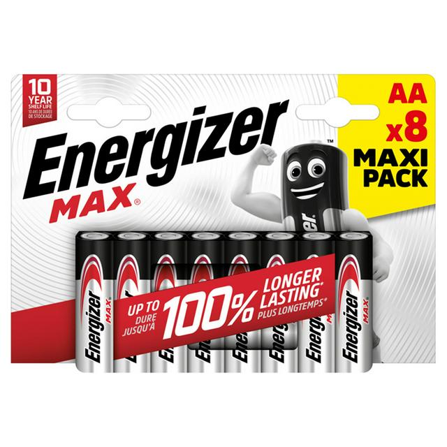 Energizer Max AA Alkaline Batteries x8