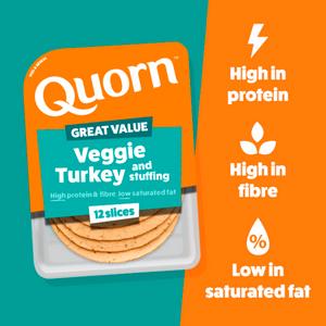 Quorn Vegetarian Turkey & Stuffing Slices 170g - gallery image 2