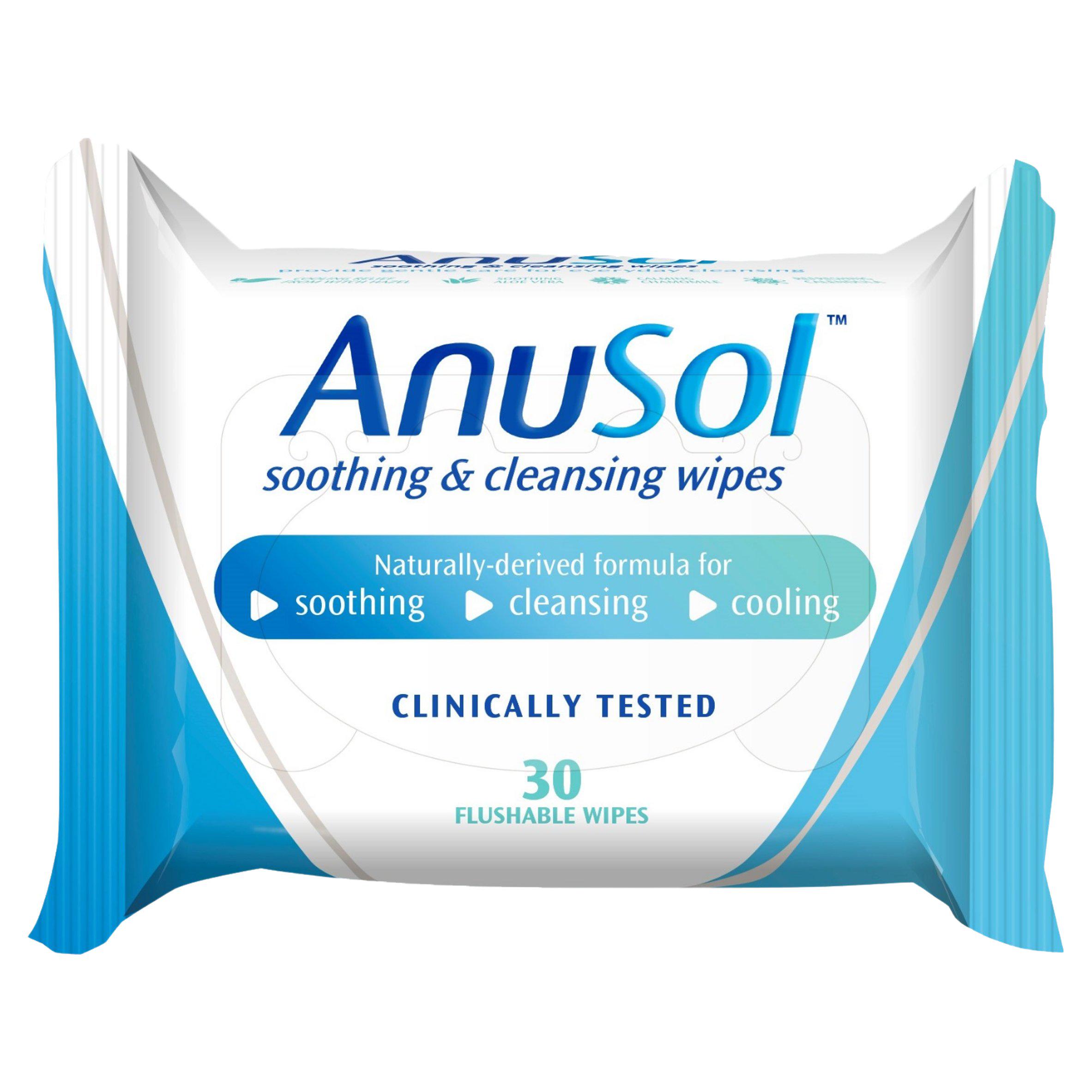 Anusol Soothing Cleansing Flushable Wipes 30 Pack