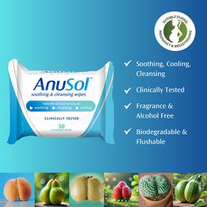 Anusol Soothing & Cleansing Flushable Wipes x30 - gallery image 2