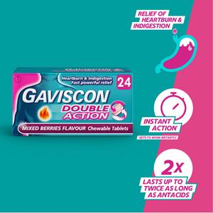 Gaviscon Double Action Heartburn & Indigestion Mixed Berries Tablets x24 - gallery image 3