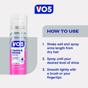 VO5 Tame & Shine Hair Spray 100ml - gallery image 4