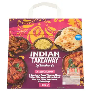 Sainsbury's Indian Takeaway Chicken Tikka, Jalfrezi, Rice & Naans Ready Meal for 2 1.4kg 