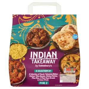 Sainsbury's Indian Takeaway Chicken Tikka, Korma, Rice & Naans Ready Meal for 2 1.4kg 