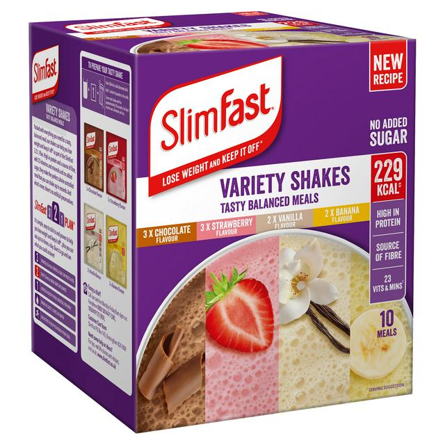 SlimFast Meal Replacement Variety Shakes Sachets x10 368g