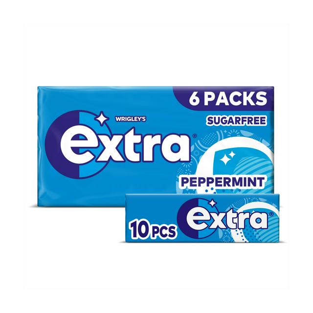 Extra Peppermint Chewing Gum Sugar Free Multipack 6x10 Pieces