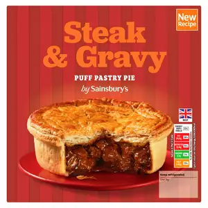 Sainsbury's Steak & Gravy Puff Pastry Pie 500g