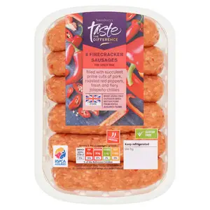 Sainsbury's Firecracker British Pork Sausages, Taste the Difference x6 (The Spicy One)