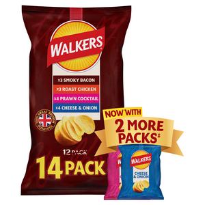Walkers 14 x 25g Meaty Variety Multipack Crisps - gallery image 2
