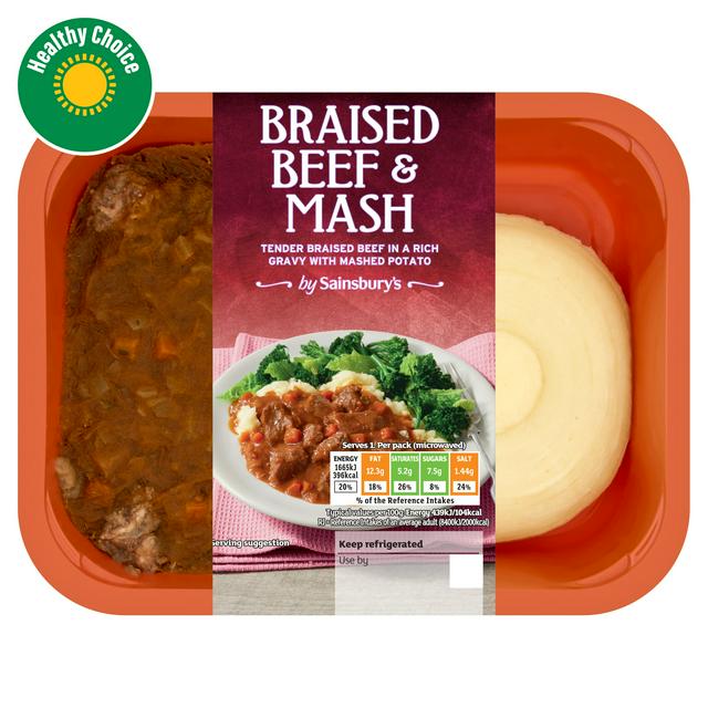 Sainsburys Braised Beef & Mash 400g (Serves 1)