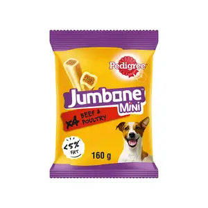 Pedigree Jumbone Mini Adult Small Dog Treats Beef & Poultry Chews x4 160g