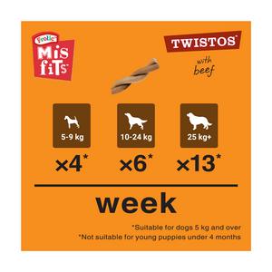 Misfits Twistos Dog Treats Chews with Beef 105g - gallery image 5