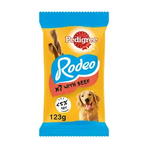 Pedigree Rodeo Adult Dog Treats Beef Sticks x7 123g