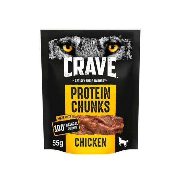 Crave Grain Free Dry Protein Chunks Dog Treat Natural Chicken 55g