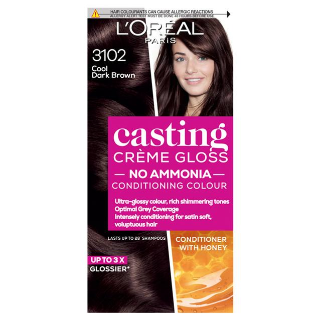L Oreal Paris Casting Creme Gloss Natural Permanent Hair Dye Cool Dark Brown 3102 Sainsbury S