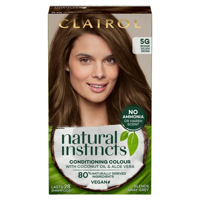 Clairol Natural Instincts Vegan Semi-Permanent Hair Dye Medium Golden Brown 5G 177g
