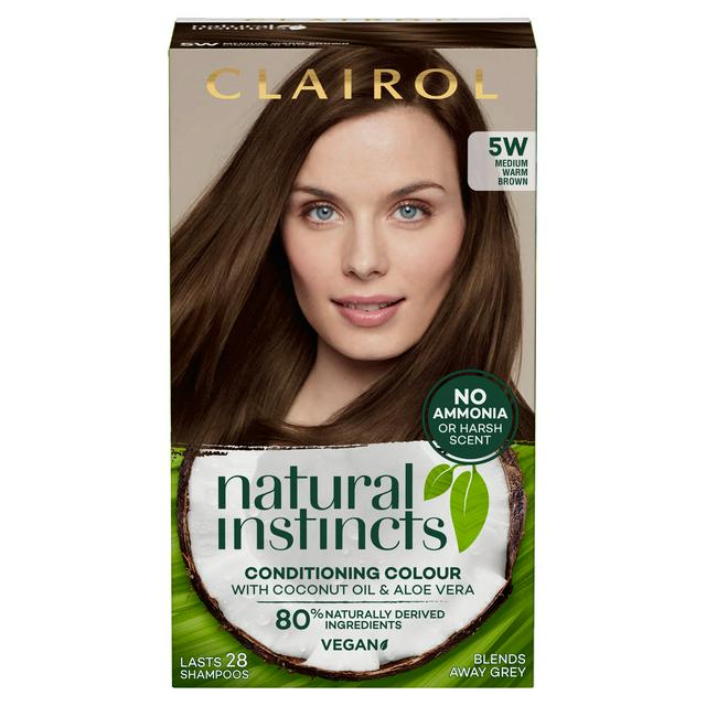 Clairol Natural Instincts Semi-Permanent Hair Dye Medium Warm Brown 5W |  Sainsbury's