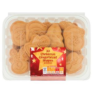 Sainsbury's 30 x Christmas Gingerbread Shapes 300g