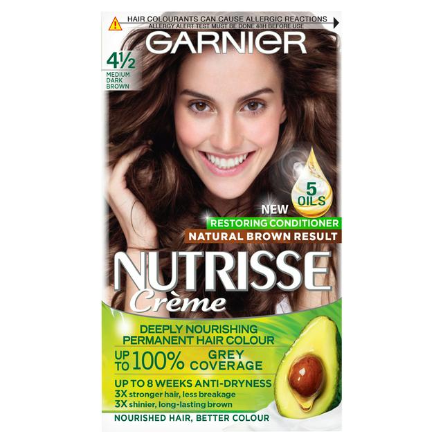 Garnier Nutrisse Permanent Hair Dye Medium Dark Brown  | Sainsbury's